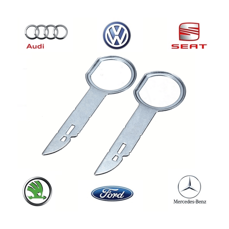 Cles d'extraction de demontage pour autoradio VW, SEAT, AUDI