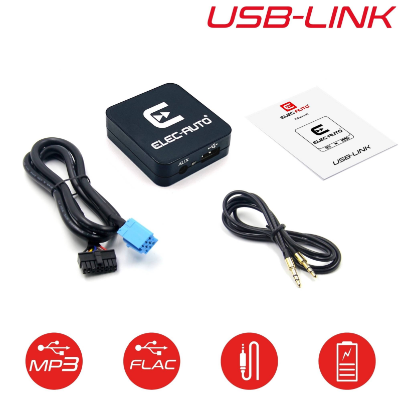 Interface USB MP3 FLAC Auxiliaire pour voiture CITROEN connecteur