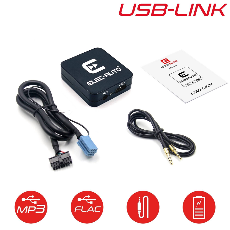 Interface USB MP3 FLAC Auxiliaire pour voiture SEAT connecteur mini ISO  Chargeur Prise jack Boitier Prise Adaptateur Clé USB