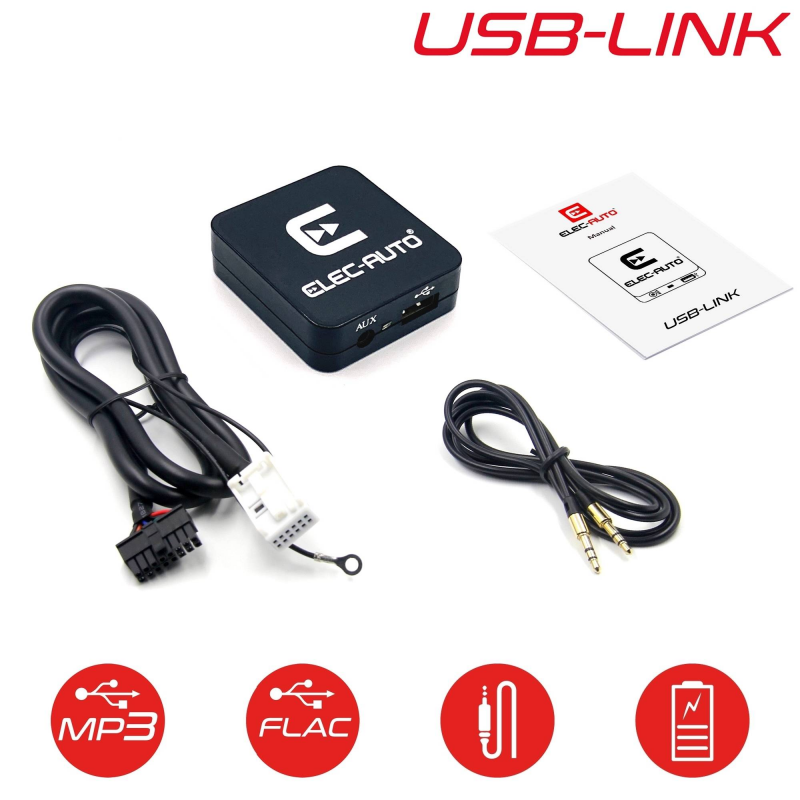 Interface USB MP3 FLAC Auxiliaire pour voiture SEAT connecteur Quadlock  Chargeur Prise jack Boitier Prise Adaptateur Clé USB