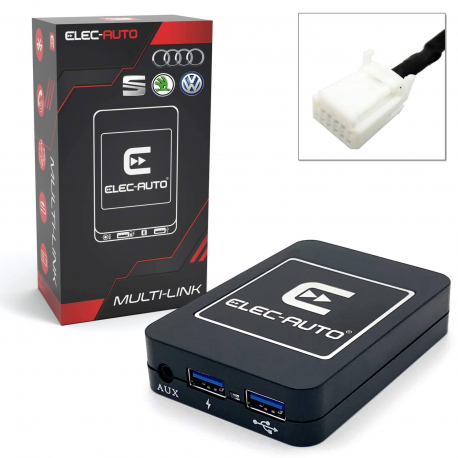 MULTI-LINK VOLKSWAGEN connecteur Quadlock - Interface USB MP3, Kit mains libres, Streaming audio Bluetooth, Auxiliaire