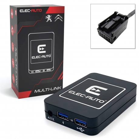 MULTI-LINK CITROEN connecteur Quadlock - Interface USB MP3, Kit mains libres, Streaming audio Bluetooth, Auxiliaire