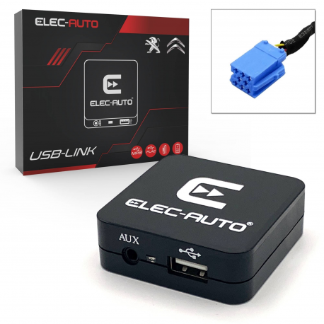 USB-LINK CITROEN connecteur mini ISO - Interface USB MP3 et Auxiliaire