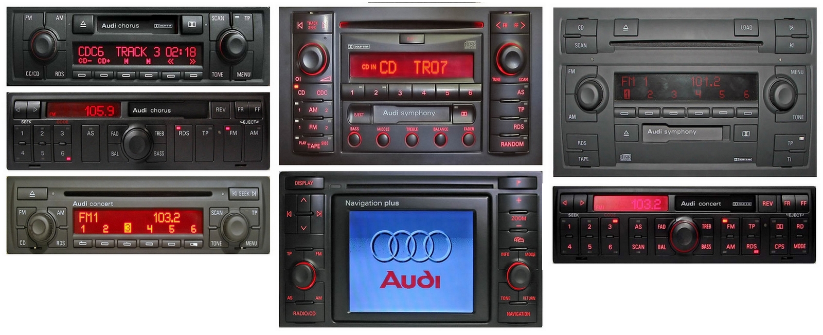 Autoradios compatibles Audi 8pin